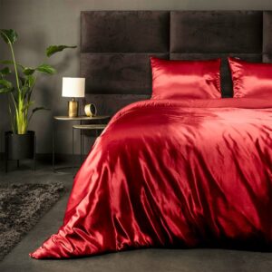 Dekbedovertrek Silk Satin - Tweepersoons (200x220 cm) - Rood Microvezel - Dessin: Effen - Fresh & Co - Dekbed-Discounter.nl