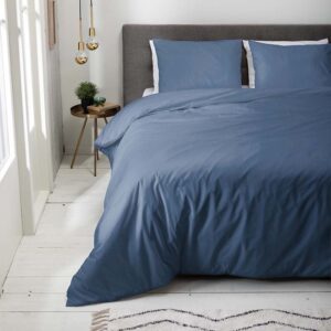 Dekbedovertrek Luna Uni - Lits-Jumeaux (240x220 cm) - Denim Microvezel - Dessin: Effen - Luna Bedding - Dekbed-Discounter.nl