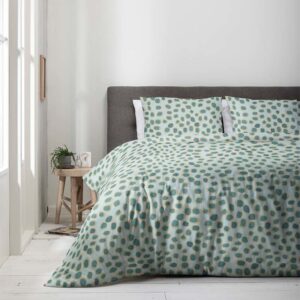 Dekbedovertrek Crazy Dots Dekbedovertrek - Eenpersoons (140x220 cm) - Wit & Groen 80% polyester 20% katoen - Dessin: Stippen - Luna Bedding -