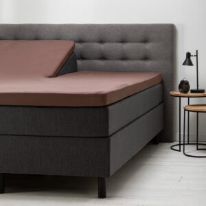 Splittopper Hoeslaken Jersey - Terra - 160x200 cm - Bruin - Fresh & Co - Dekbed-Discounter.nl