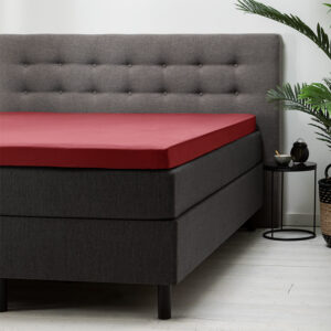 Topper Hoeslaken Katoen - Rood - 140x200 cm - Rood - Fresh & Co - Dekbed-Discounter.nl