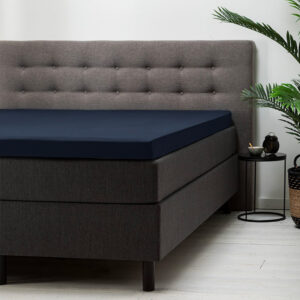 Topper Hoeslaken Jersey - Navy - Maat 100/120 x 200/220 cm - 100x200 cm - Blauw - Fresh & Co - Dekbed-Discounter.nl