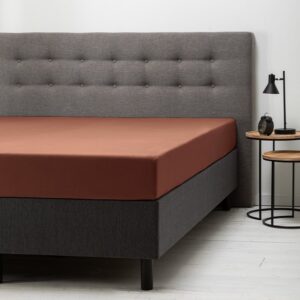 Hoeslaken Jersey - Cognac - Maat 100/120 x 200 cm - 100x200 cm - Bruin - Fresh & Co - Dekbed-Discounter.nl