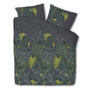 Dekbedovertrek Tropical Escape - Eenpersoons (140x200 cm) - Groen Polyester-katoen - Dessin: Natuur - Fresh and Co - Dekbed-Discounter.nl