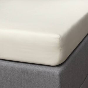 Egyptisch Percale Katoen Hoeslaken - Ecru - Maat: 90 x 200 - 90x200 cm - Creme - Presence - Dekbed-Discounter.nl