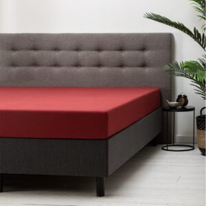 Hoeslaken Katoen - Rood - 180x200 cm - Rood - Dekbed Discounter - Dekbed-Discounter.nl