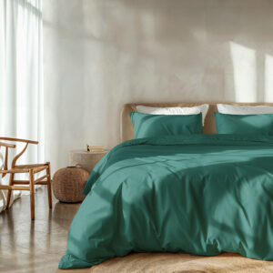 Dekbedovertrek Luna Uni - Tweepersoons (200x220 cm) - Groen Microvezel - Dessin: Effen - Luna Bedding - Dekbed-Discounter.nl