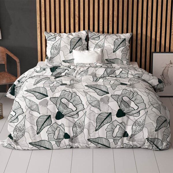 Dekbedovertrek Katla - Lits-Jumeaux (240x220 cm) - Groen Polyester-katoen - Dessin: - Sleeptime Elegance - Dekbed-Discounter.nl