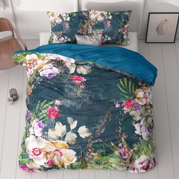 Dekbedovertrek Yula - Lits-Jumeaux (240x220 cm) - Meerkleurig Polyester - Dessin: Bloemen - Sleeptime - Dekbed-Discounter.nl