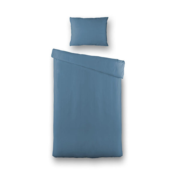 Dekbedovertrek Luna Uni - Eenpersoons (140x220 cm) - Blauw Microvezel - Dessin: Effen - Luna Bedding - Dekbed-Discounter.nl