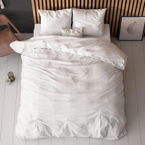 Dekbedovertrek Loana - Eenpersoons (140x200 cm) - Wit Polyester-katoen - Dessin: Patroon - Sleeptime Elegance - Dekbed-Discounter.nl