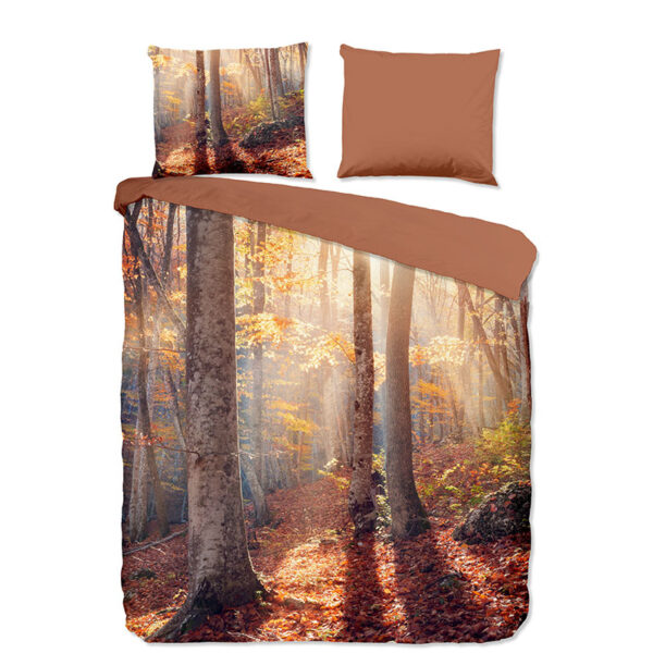 Dekbedovertrek Autumn - Tweepersoons (200x200 cm) - Meerkleurig Microvezel - Dessin: Natuur - Pure - Dekbed-Discounter.nl