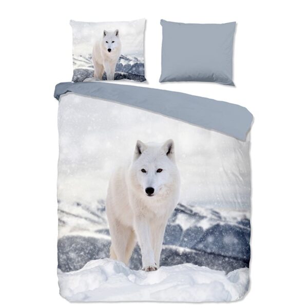 Dekbedovertrek White Fox - Tweepersoons (200x200 cm) - Zwart Microvezel - Dessin: Natuur - Pure - Dekbed-Discounter.nl