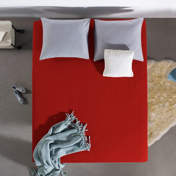 Dubbel Jersey Hoeslaken - Rood - 90x200 cm - Rood - Home Care - Dekbed-Discounter.nl