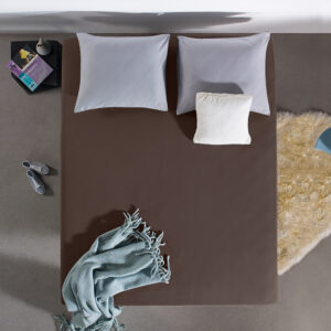 Dubbel Jersey Hoeslaken - Deep Taupe - 90x200 cm - Taupe - Home Care - Dekbed-Discounter.nl