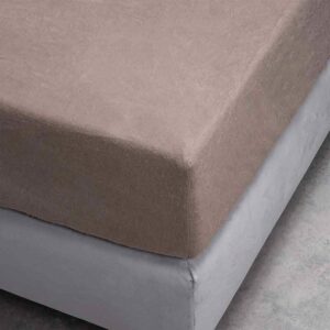 Hoeslaken Flanel - Taupe - 140x200 cm - Taupe - Fresh and Co - Dekbed-Discounter.nl