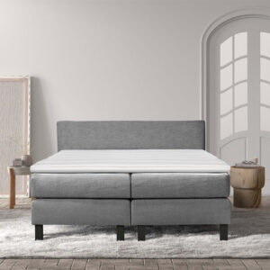 2-Persoons Boxspring Cloud Chill - Deluxe - Grijs 160x200 cm - Pocketvering - Inclusief Topper - Dekbed-Discounter.nl