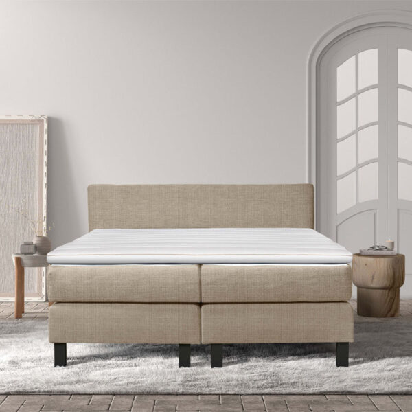 2-Persoons Boxspring Cloud Chill - Deluxe - Beige 180x200 cm - Pocketvering - Inclusief Topper - Dekbed-Discounter.nl