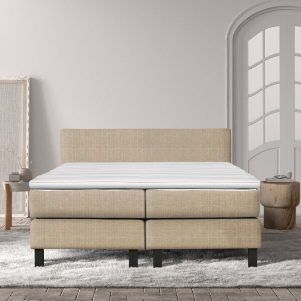 2-Persoons Boxspring Cloud Chill - Deluxe - Creme 140x210 cm - Pocketvering - Inclusief Topper - Dekbed-Discounter.nl