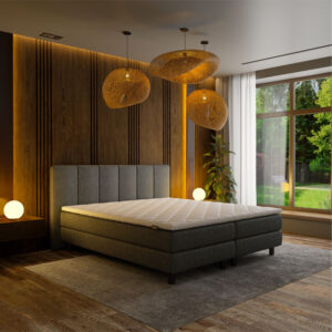 1-Persoons Boxspring Hotel - Wide - Antraciet 90x210 cm - Pocketvering - Inclusief Topper - Dekbed-Discounter.nl