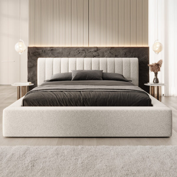 2-Persoons Opbergbed Edira - Beige 180x200 cm - Pocketvering - Inclusief Topper - Dekbed-Discounter.nl